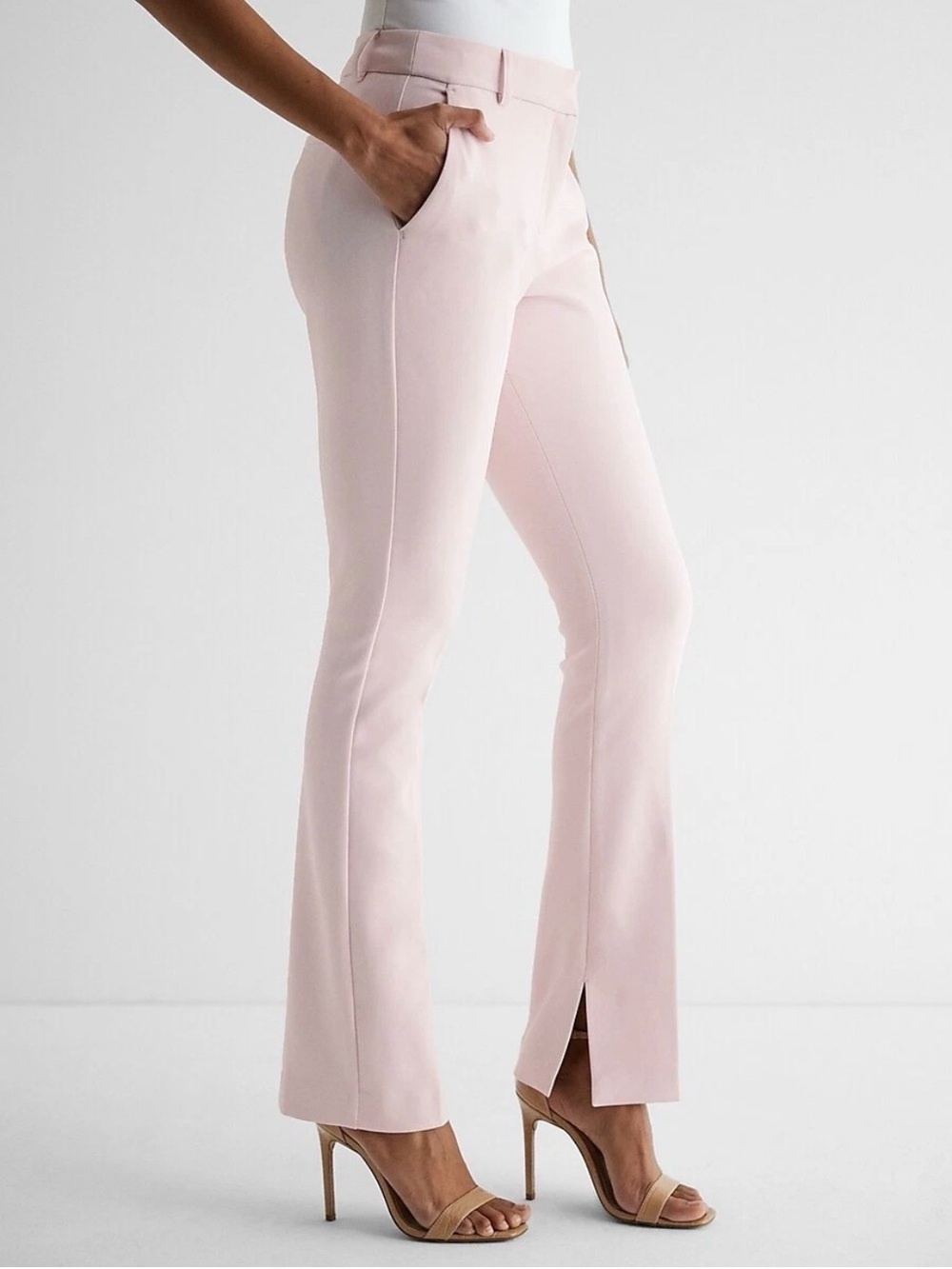 Express Light Pink Tailored Dress Pants - Picture 3 of 9